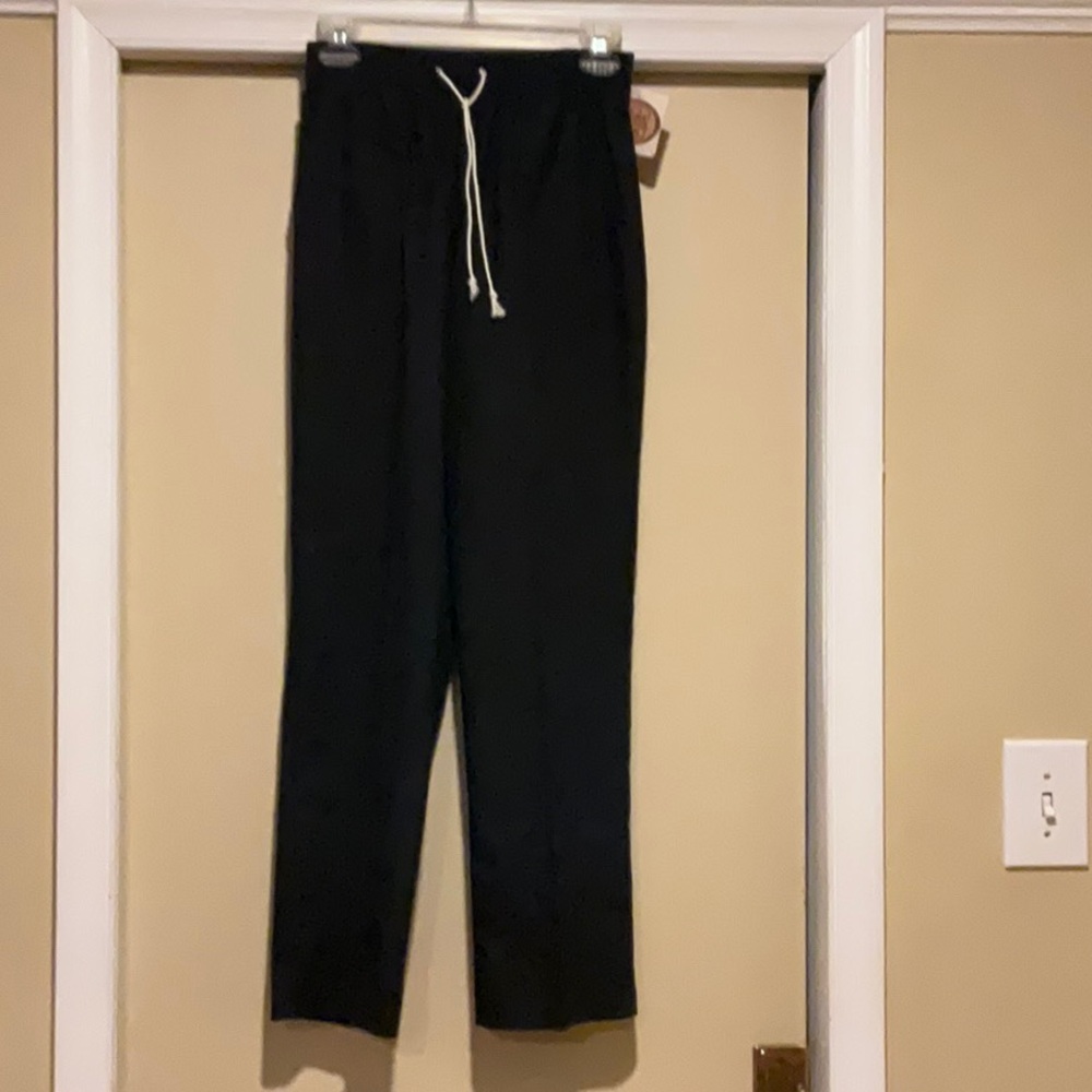 NWT  vintage Picket & Post black drawstring elastic waist pant 8 Made in the USA